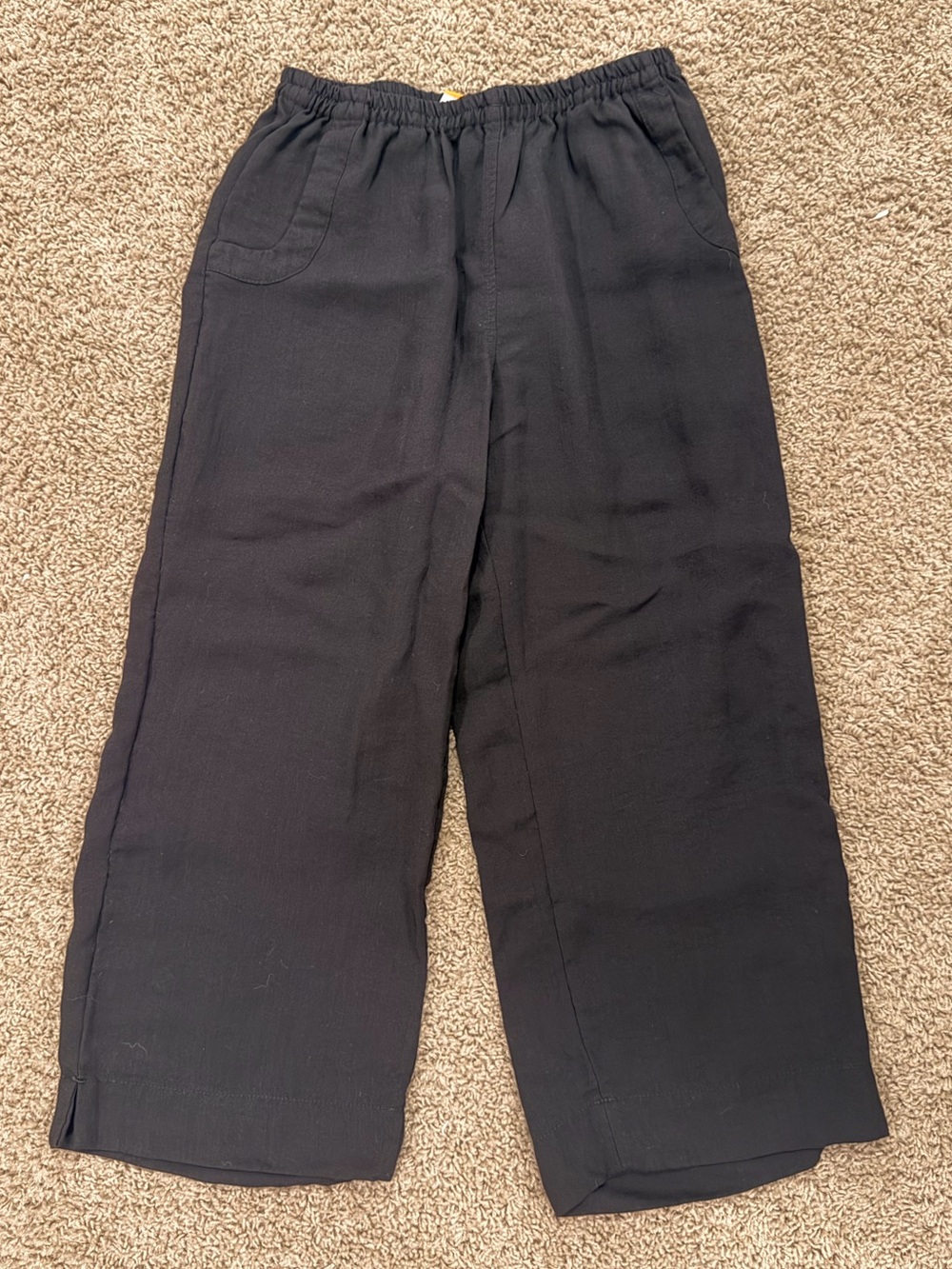 Women's Black Wide Leg Linen Pants
